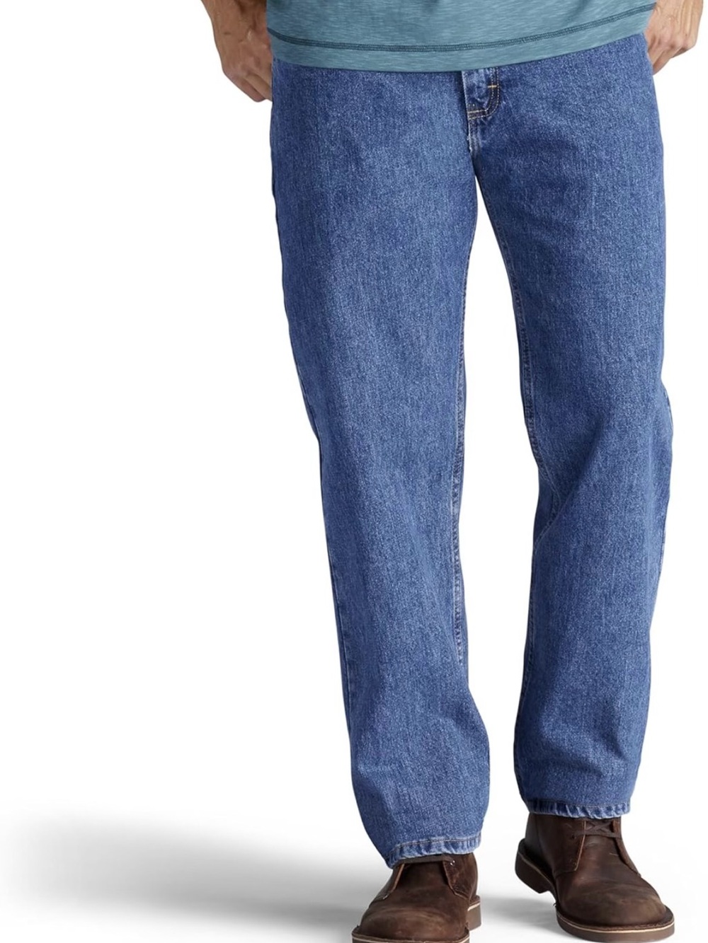 Lee Men's Relaxed Fit straight leg Medium Stone Jeans 34WX30L